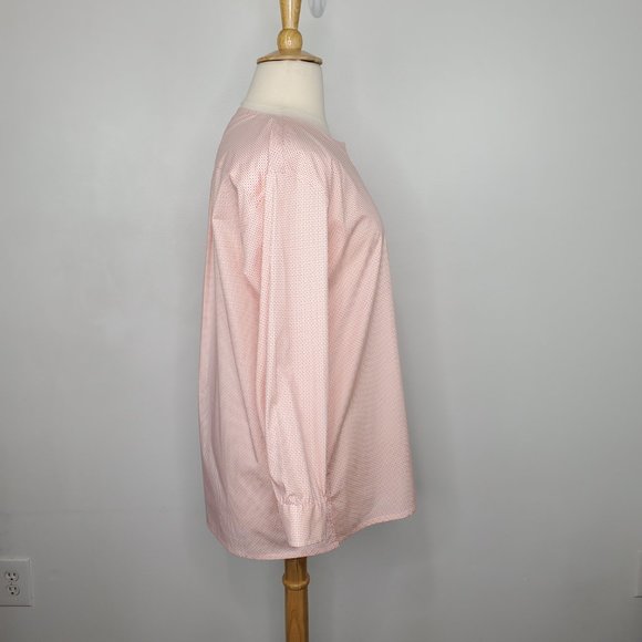 Lands' End Orange Pink Micro Print Supima Cotton Spandex Top Size 18P - Picture 6 of 13